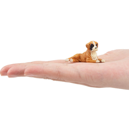 Mini Lying Boxer Puppy Figurine Toy