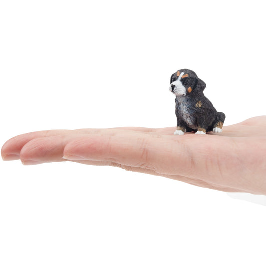 Mini Sitting Bernese Mountain Dog Puppy Figurine Toy