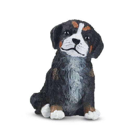 Mini Sitting Bernese Mountain Dog Puppy Figurine Toy