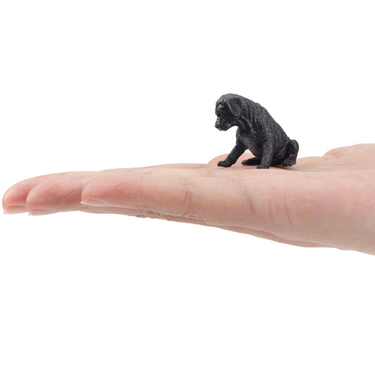 Mini Sitting Black Great Dane Puppy Figurine Toy