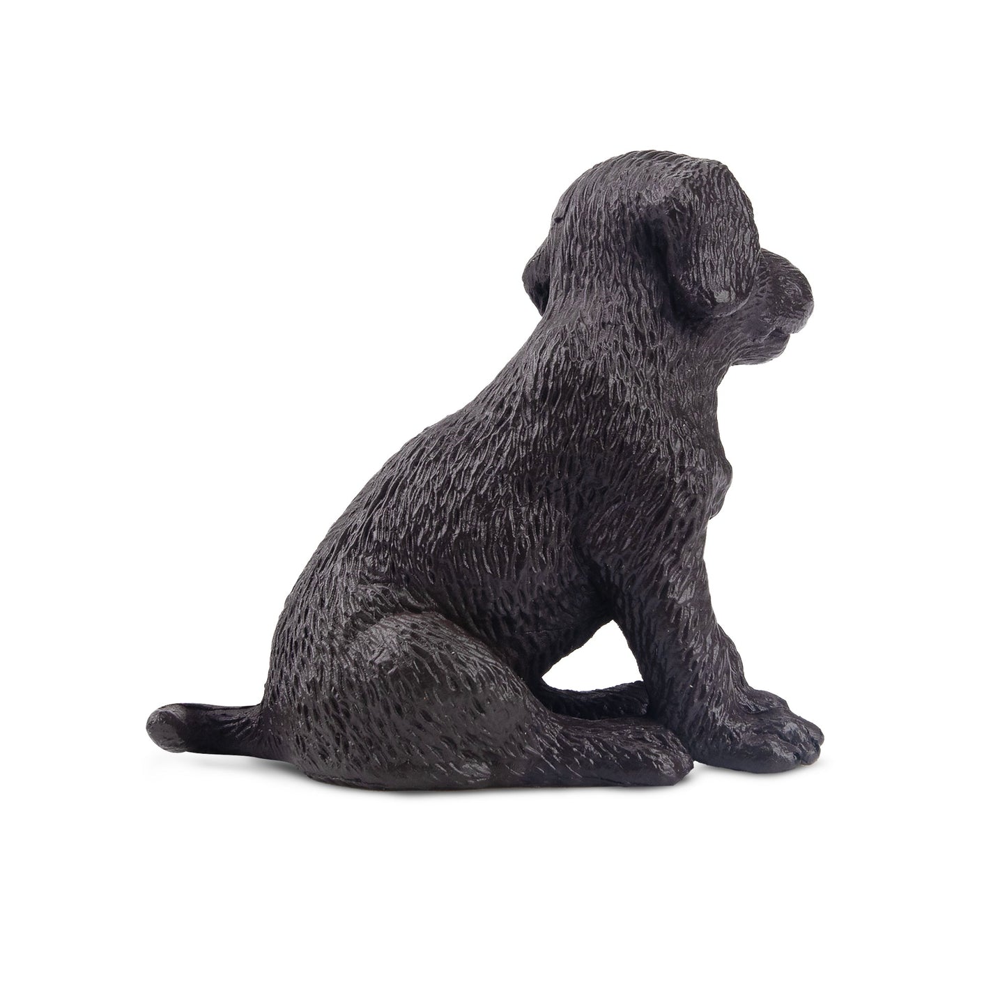 Mini Sitting Black Labrador Retriever Puppy Figurine Toy