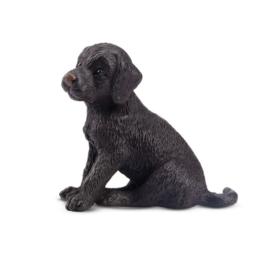 Mini Sitting Black Labrador Retriever Puppy Figurine Toy