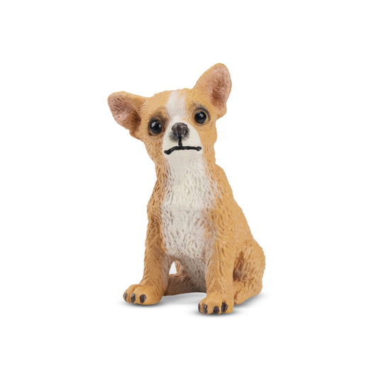 Mini Sitting Fawn Chihuahua Puppy Figurine Toy