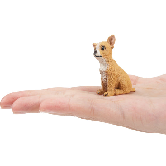 Mini Sitting Fawn Chihuahua Puppy Figurine Toy