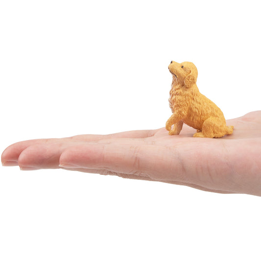 Mini Sitting Golden Retriever Puppy Figurine Toy