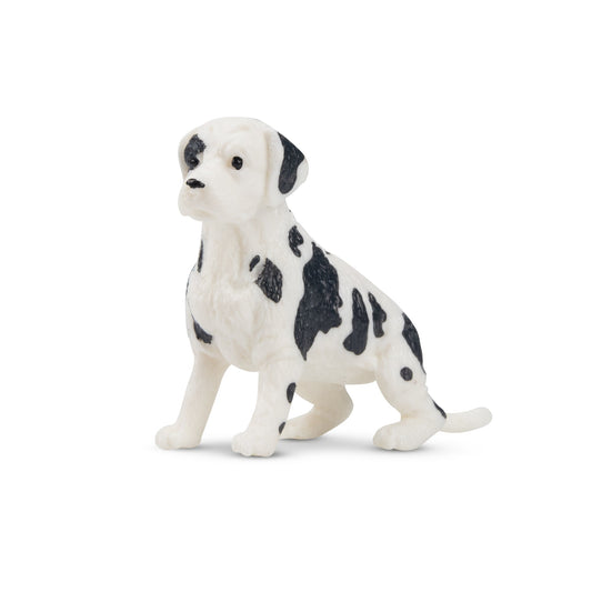 Mini Black and White Great Dane Puppy Figurine Toy