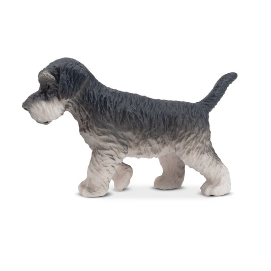 Mini Standing Gray Schnauzer Puppy Figurine Toy