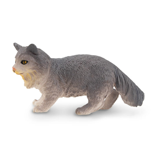 Grey Norwegian Forest Cat Figurine Toy