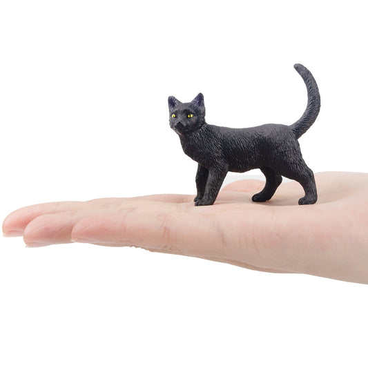 Mini Walking Black Cat Figurine Toy