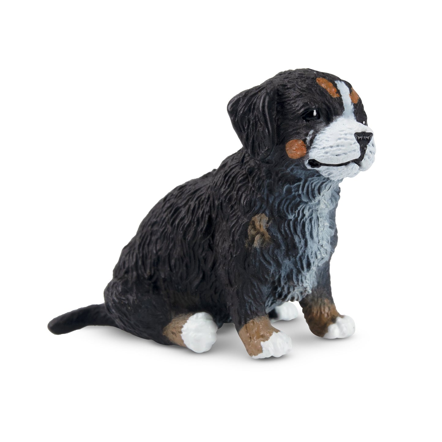 Mini Sitting Bernese Mountain Dog Puppy Figurine Toy