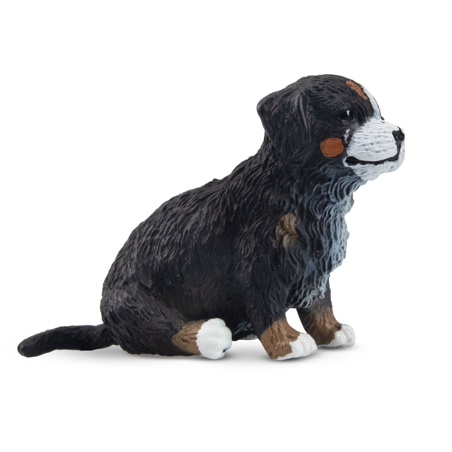 Mini Sitting Bernese Mountain Dog Puppy Figurine Toy