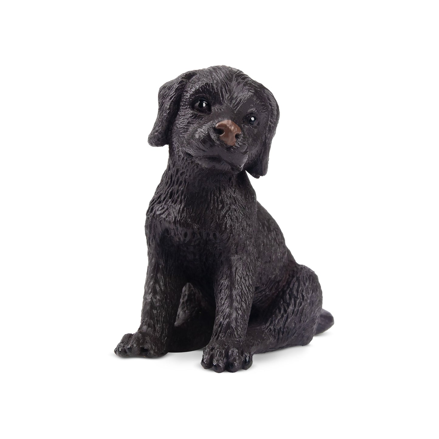 Mini Sitting Black Labrador Retriever Puppy Figurine Toy
