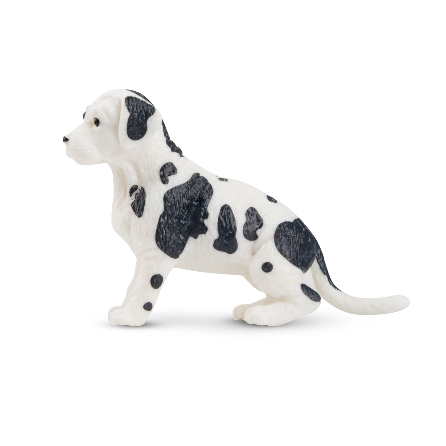 Mini Black and White Great Dane Puppy Figurine Toy