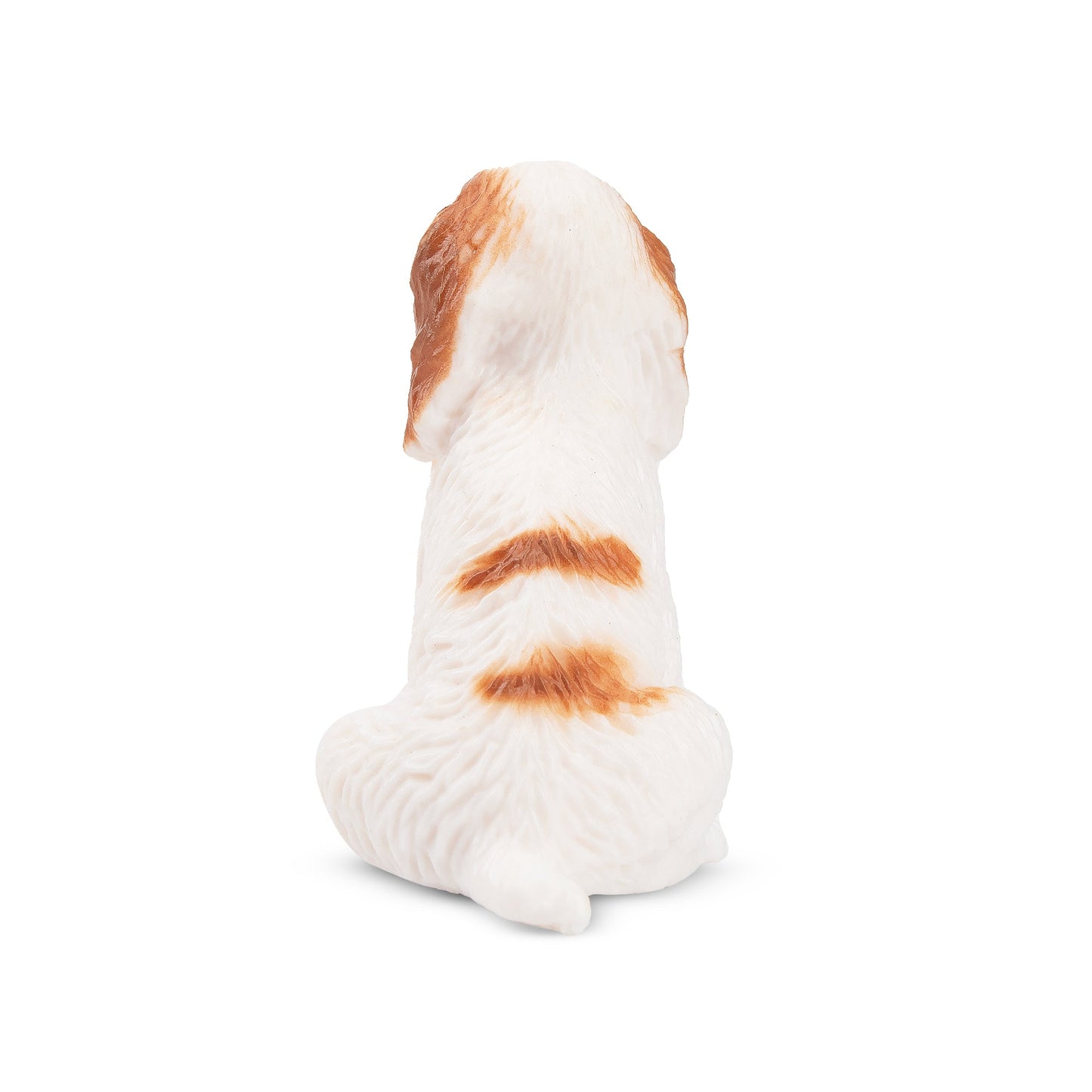 Mini Sitting Liver and White Cocker Spaniel Puppy Figurine Toy