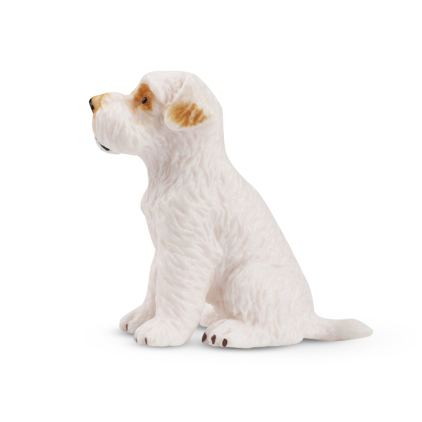 Mini Sitting White Schnauzer Puppy Figurine Toy