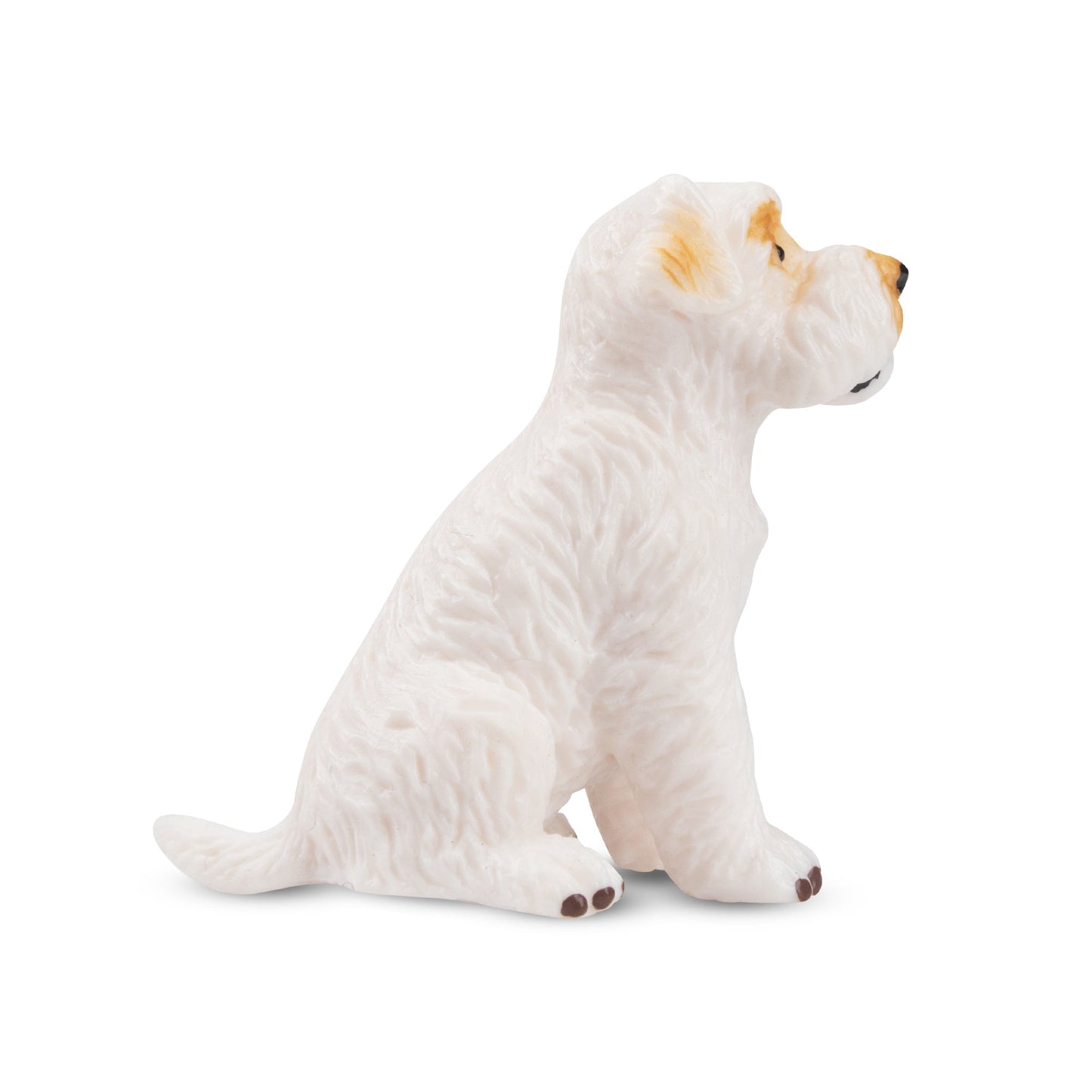 Mini Sitting White Schnauzer Puppy Figurine Toy